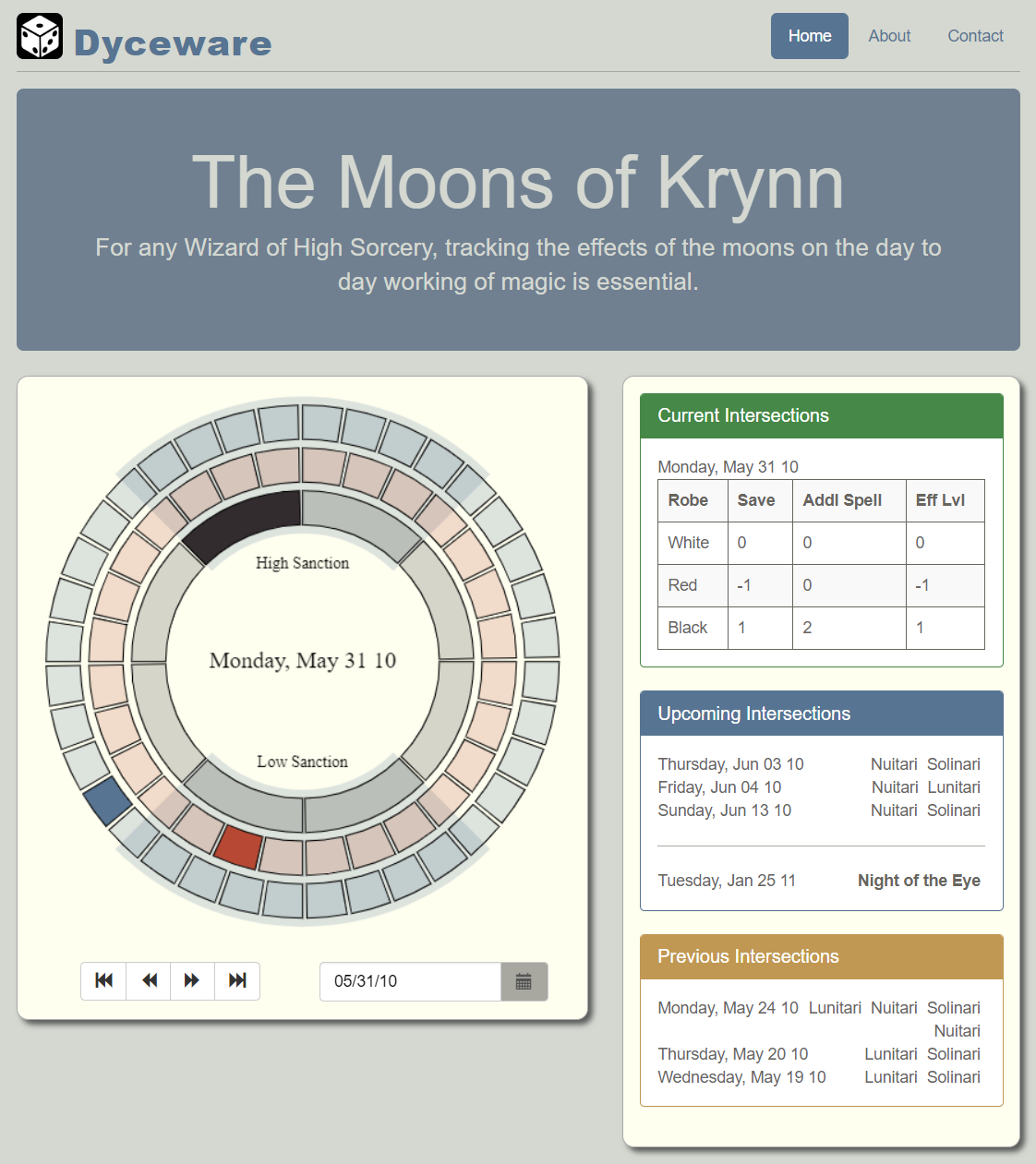 Dragonlance Moon Tracker